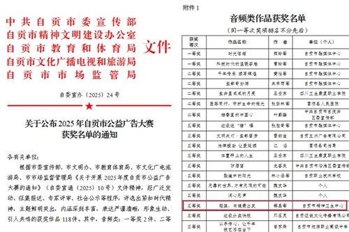 我院创意作品获全市公益广告大赛音频类三等奖